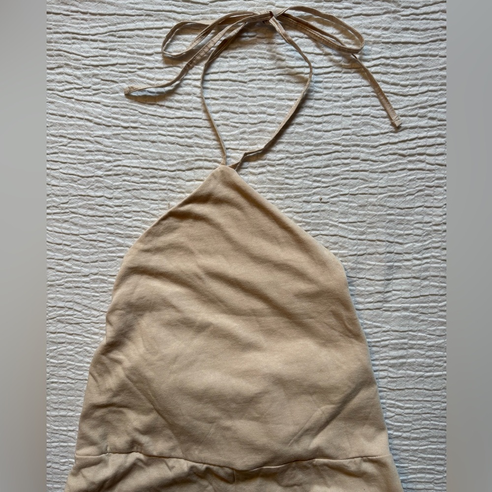 Zara Cream Halter Wide Leg Jumpsuit - Picture 3 of 9